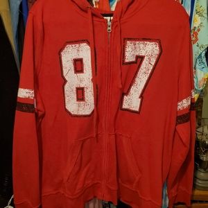 Red zip up hoodie